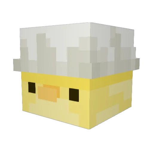 DINGV1 Minecraft avatar head, 3D render