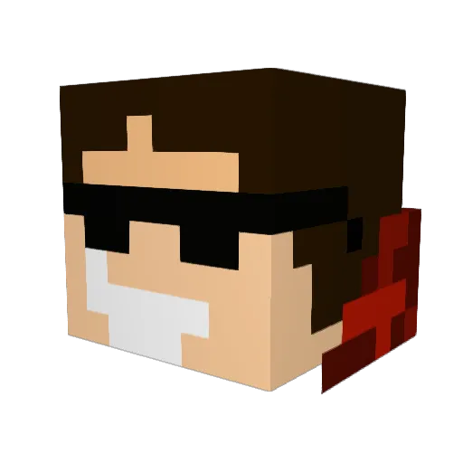 DINOX86 Minecraft avatar head, 3D render