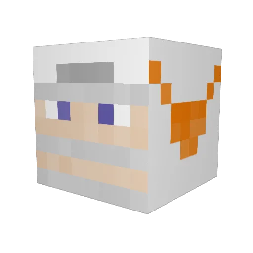 DISCORD0 Minecraft avatar head, 3D render