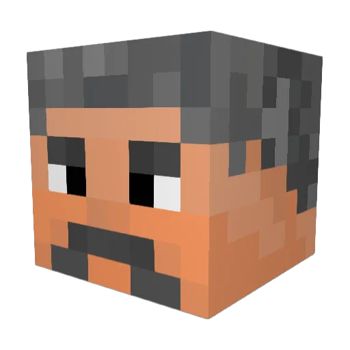 DJ420 Minecraft avatar head, 3D render