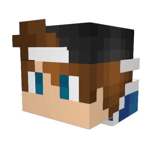 DJ6661 Minecraft avatar head, 3D render