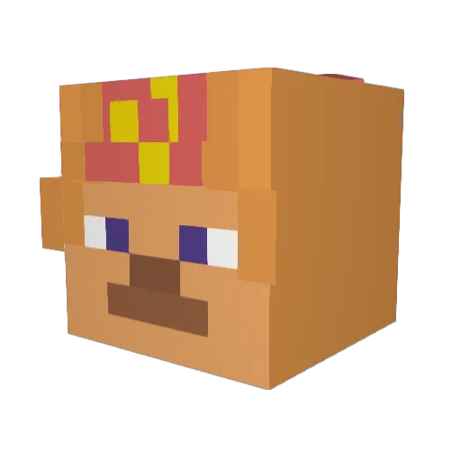 DJ936 Minecraft avatar head, 3D render