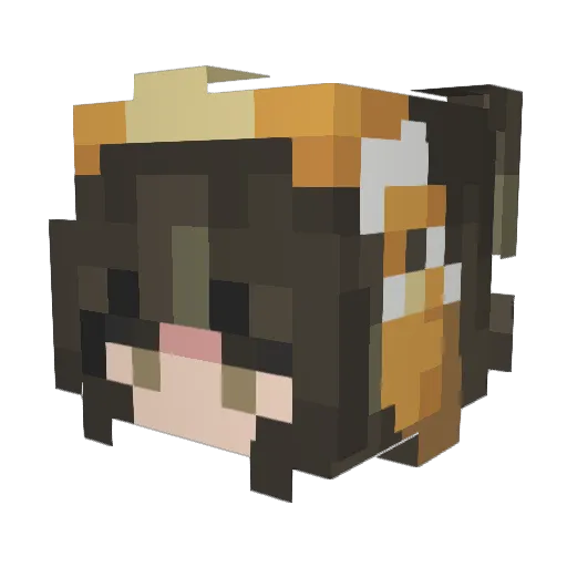 DJAsakura Minecraft avatar head, 3D render