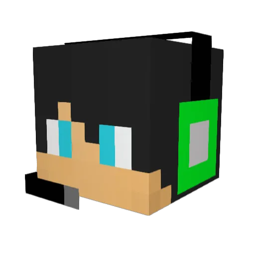 DJCREEPERBOOM Minecraft avatar head, 3D render