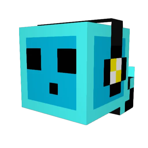 DJFOX1 Minecraft avatar head, 3D render