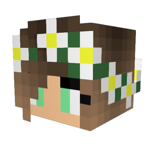 DJGloworm Minecraft avatar head, 3D render