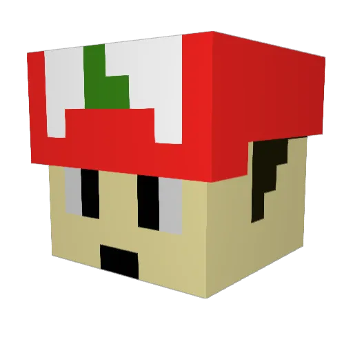 DJM24862 Minecraft avatar head, 3D render