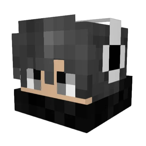 DJMonk Minecraft avatar head, 3D render