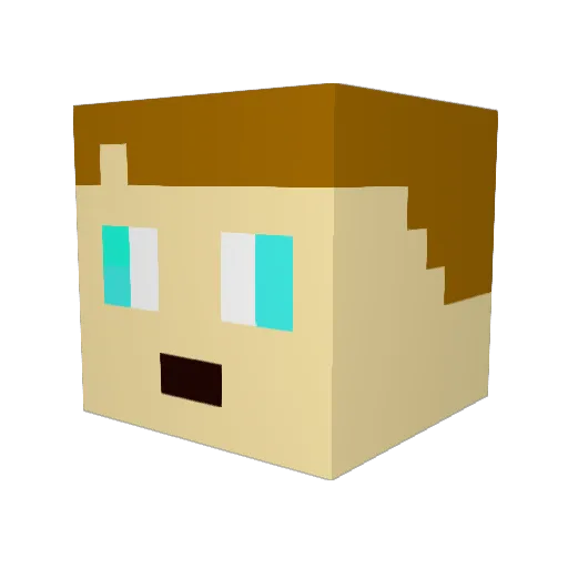 DJMooshroomo Minecraft avatar head, 3D render