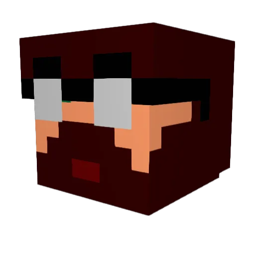 DJOMO Minecraft avatar head, 3D render