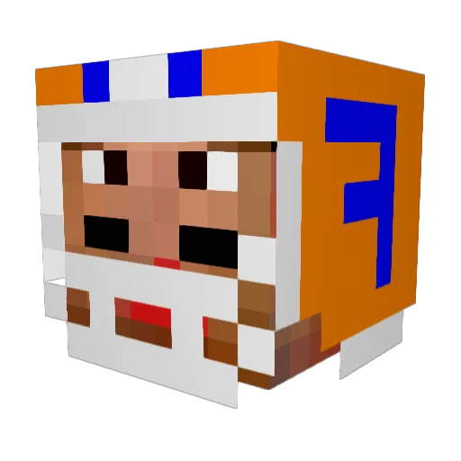 DJPez Minecraft avatar head, 3D render