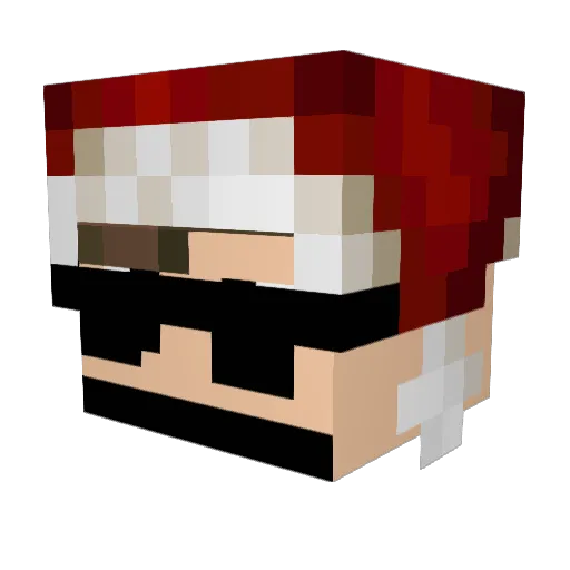 DJRaffman Minecraft avatar head, 3D render