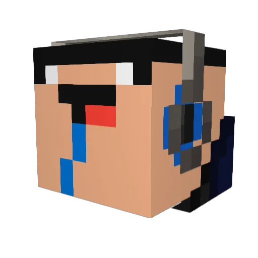 DJRyRy69 Minecraft avatar head, 3D render