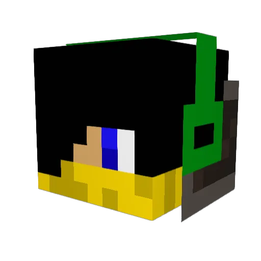 DJSQUIDDIE Minecraft avatar head, 3D render