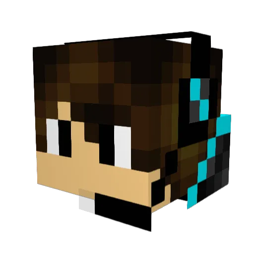 DJS_Gaming Minecraft avatar head, 3D render