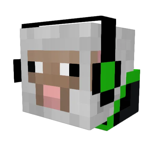 DJSheep Minecraft avatar head, 3D render