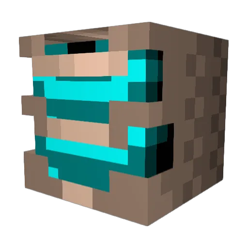 DJWaters Minecraft avatar head, 3D render