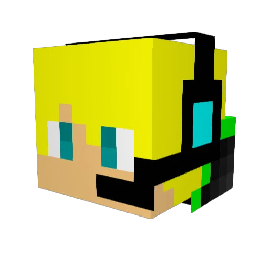 DJ__CJ Minecraft avatar head, 3D render
