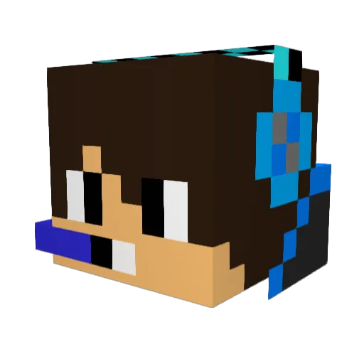 DJ_yuki Minecraft avatar head, 3D render