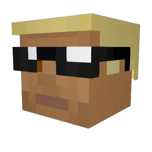 DJcaca Minecraft avatar head, 3D render