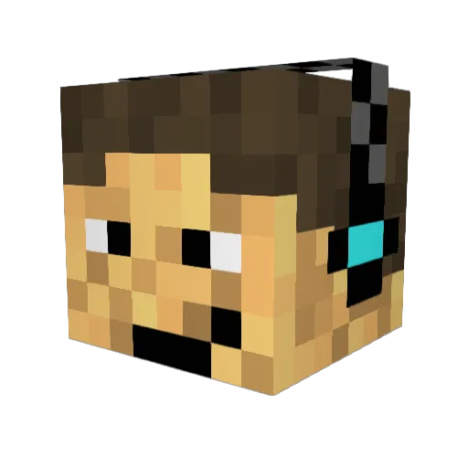 DJcatparty Minecraft avatar head, 3D render