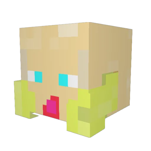 DJendaaa Minecraft avatar head, 3D render