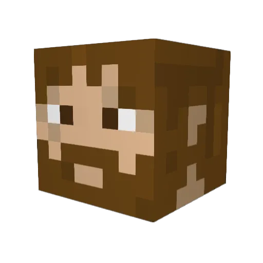 DJesusCry Minecraft avatar head, 3D render