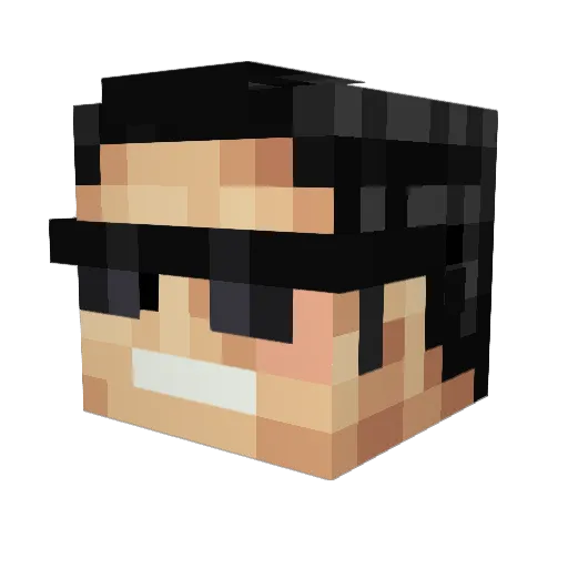 DJhumu Minecraft avatar head, 3D render