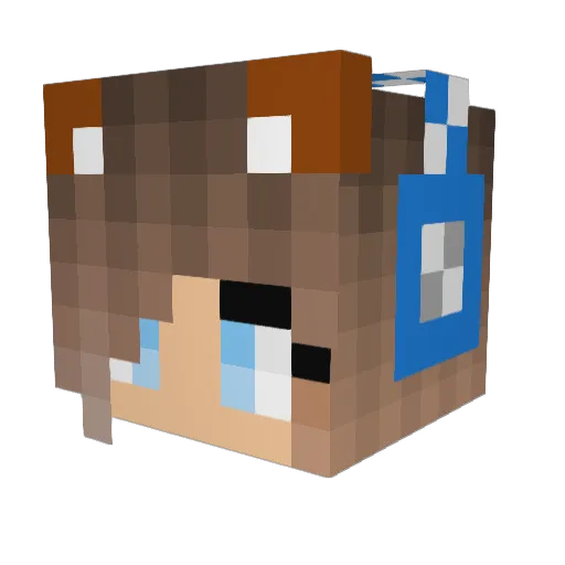 DJtheGURL Minecraft avatar head, 3D render