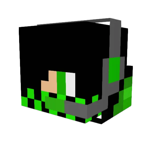 DJxZen Minecraft avatar head, 3D render
