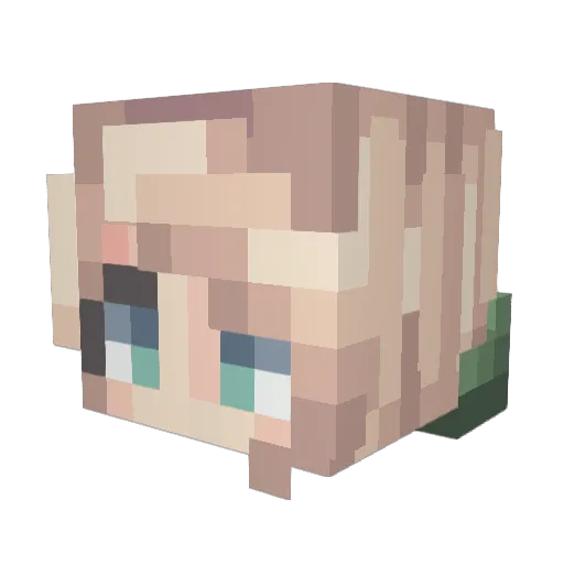 DK0303 Minecraft avatar head, 3D render