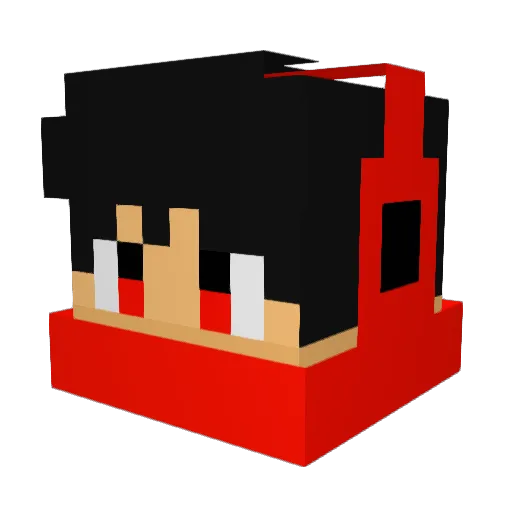 DKM24 Minecraft avatar head, 3D render