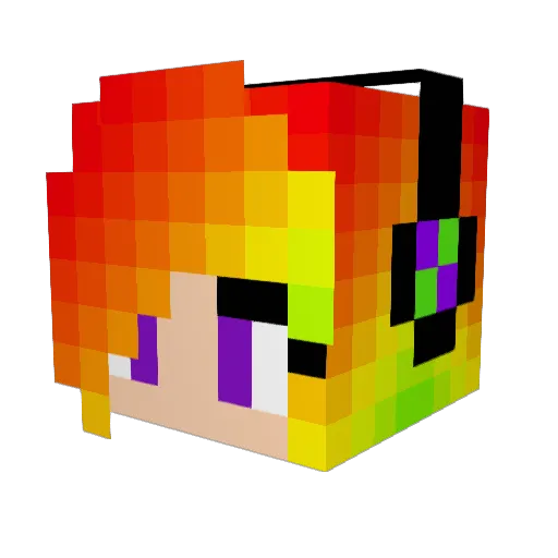 DKT20 Minecraft avatar head, 3D render