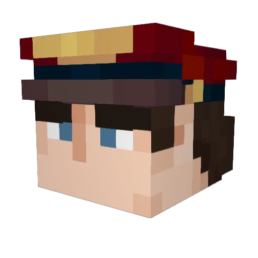 DKTV Minecraft avatar head, 3D render