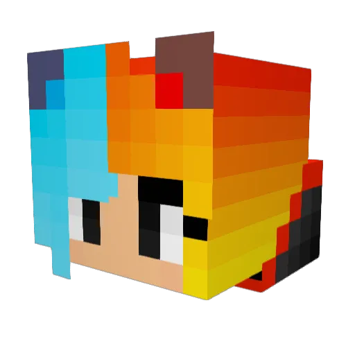 DK_25 Minecraft avatar head, 3D render