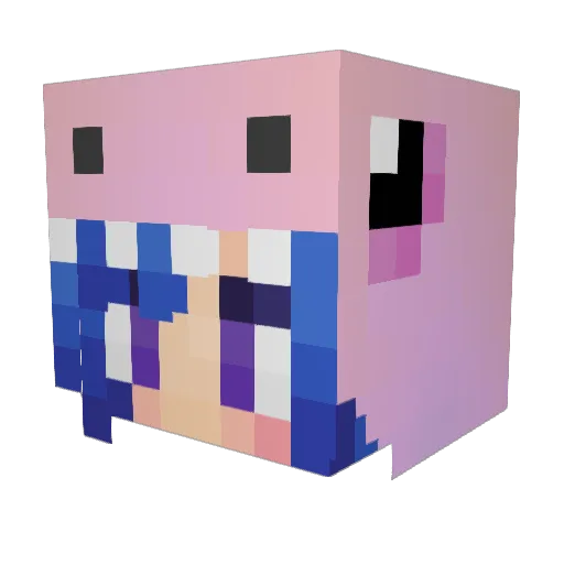 DKzzzzz_ Minecraft avatar head, 3D render