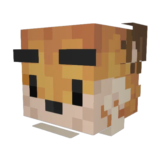 DLEHDWP Minecraft avatar head, 3D render