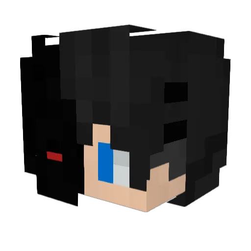 DLEME Minecraft avatar head, 3D render