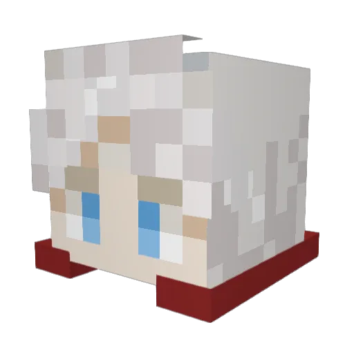DLHY Minecraft avatar head, 3D render