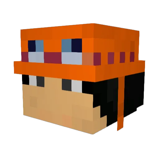DLN_001 Minecraft avatar head, 3D render