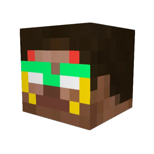 DLYH1808 Minecraft avatar head, 3D render
