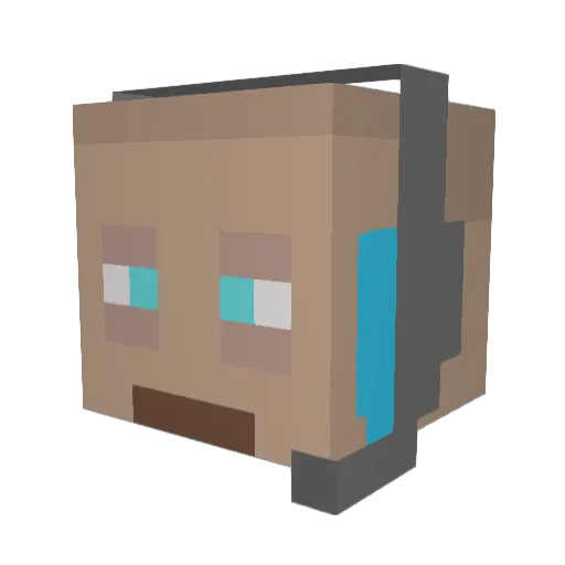 DLZed Minecraft avatar head, 3D render
