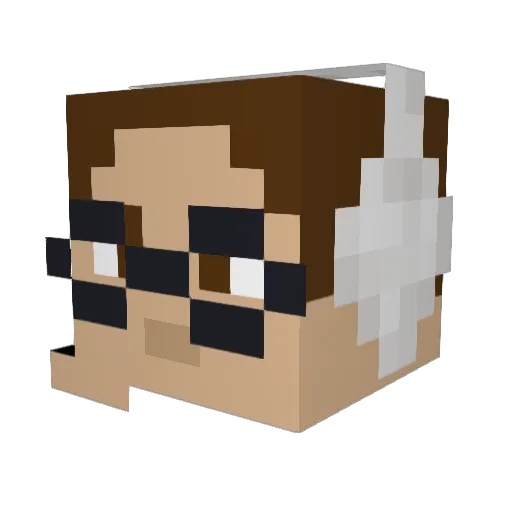 DMAN9 Minecraft avatar head, 3D render