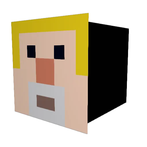 DMANOMAN Minecraft avatar head, 3D render