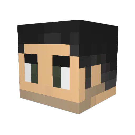 DMCStreamer Minecraft avatar head, 3D render