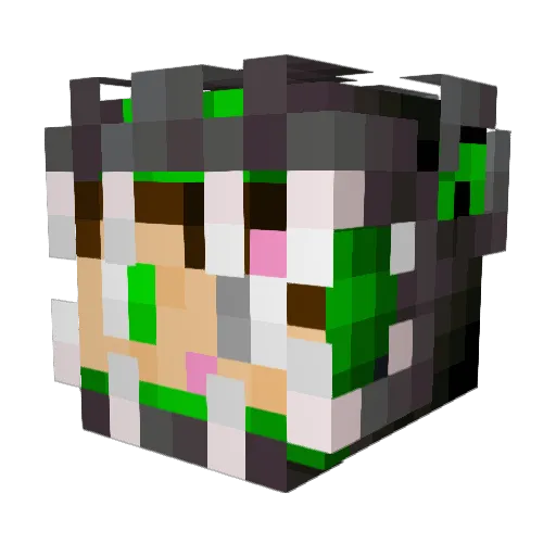 DMG_Dragon Minecraft avatar head, 3D render