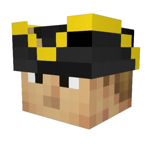 DMS_Pixel Minecraft avatar head, 3D render