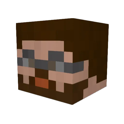 DMagV Minecraft avatar head, 3D render