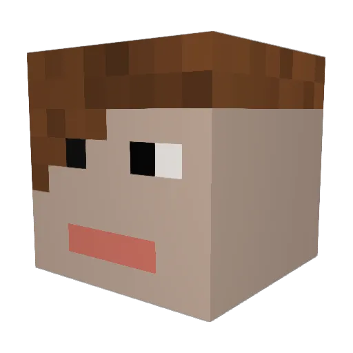 DMears98 Minecraft avatar head, 3D render