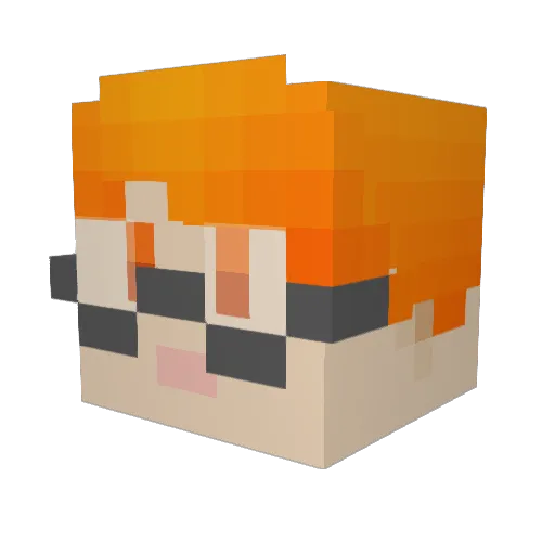 DNA_D2 Minecraft avatar head, 3D render